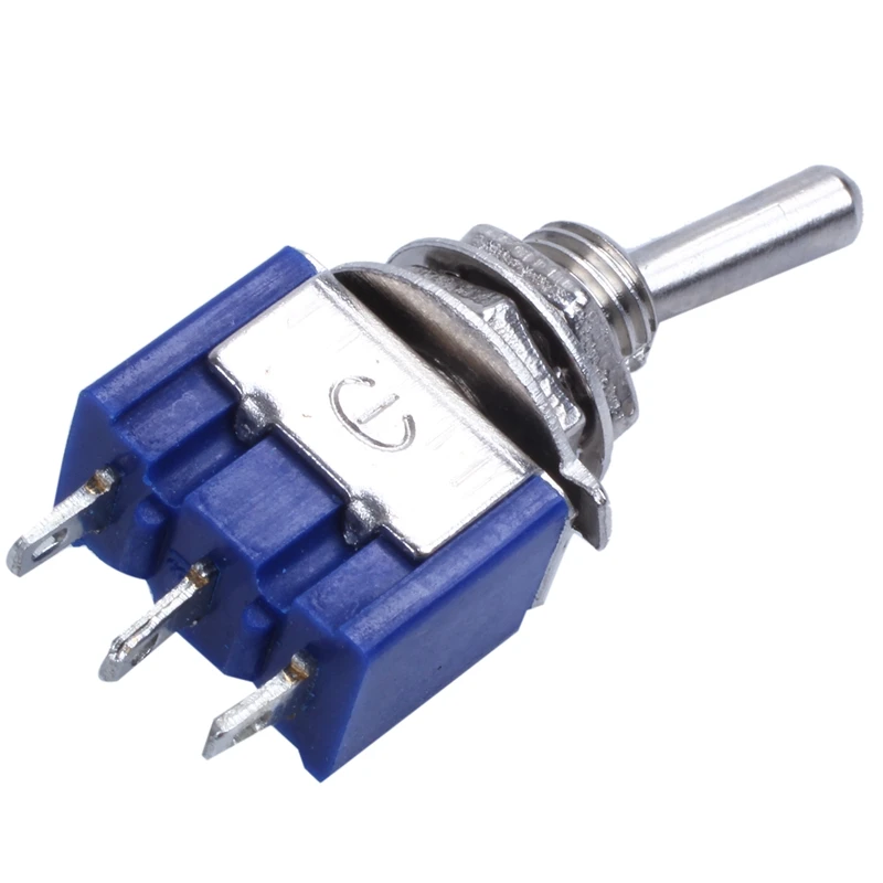 10 шт. AC 125V 5A SPDT ВКЛ-ВЫКЛ-ВКЛ. Миниатюрный тумблер синий