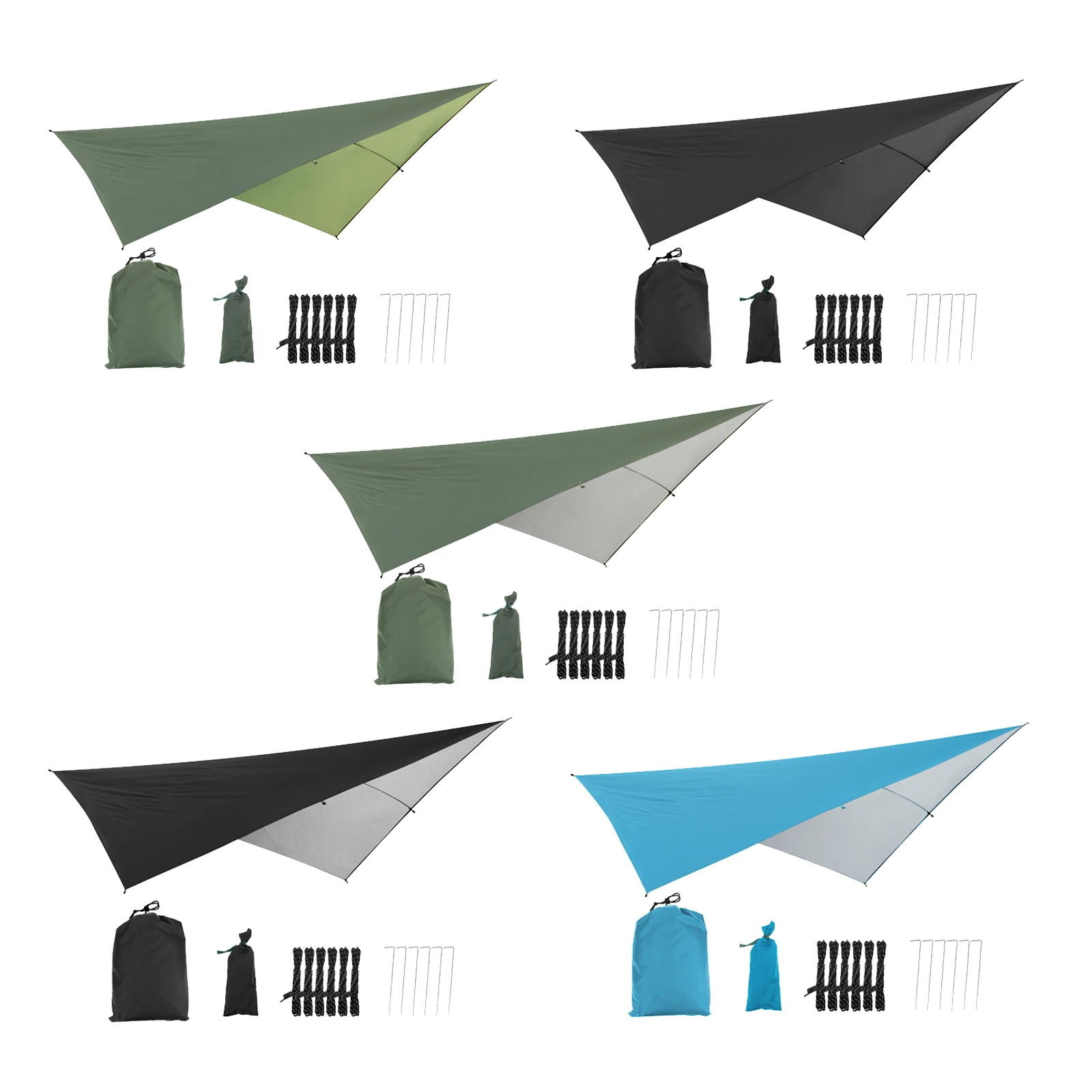 Tenda Impermeabile Ripstop Tarp Campeggio Leggero Riparo Telone Parasole