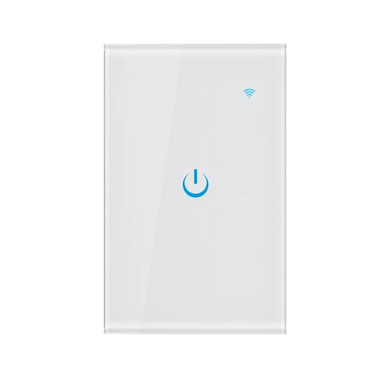 US Standard Smart Light Switch Wifi APP 2.4Ghz Remote Control Wall Press Switch Tempered Glass Press Screen AC 100-240V US Plug