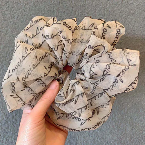 Oversized Hair Scrunchies For Women Solid Satin Silk Scrunchie Hair Rubber Bands Elastic Hair Ties Accessories Ponytail Holder A4