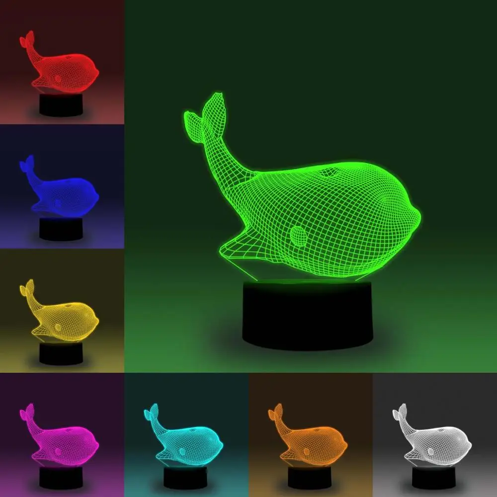 

NiteApps 3D Whale LED Night Light Desk Table Illusion Lamp Holiday Birthday Gift APP/Touch Control