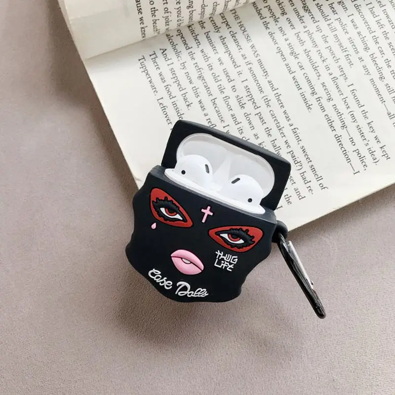 Чехол для AirPods с мультяшным рисунком, защитный чехол, беспроводной чехол для наушников Air pods 2, чехол для наушников с кольцом на палец