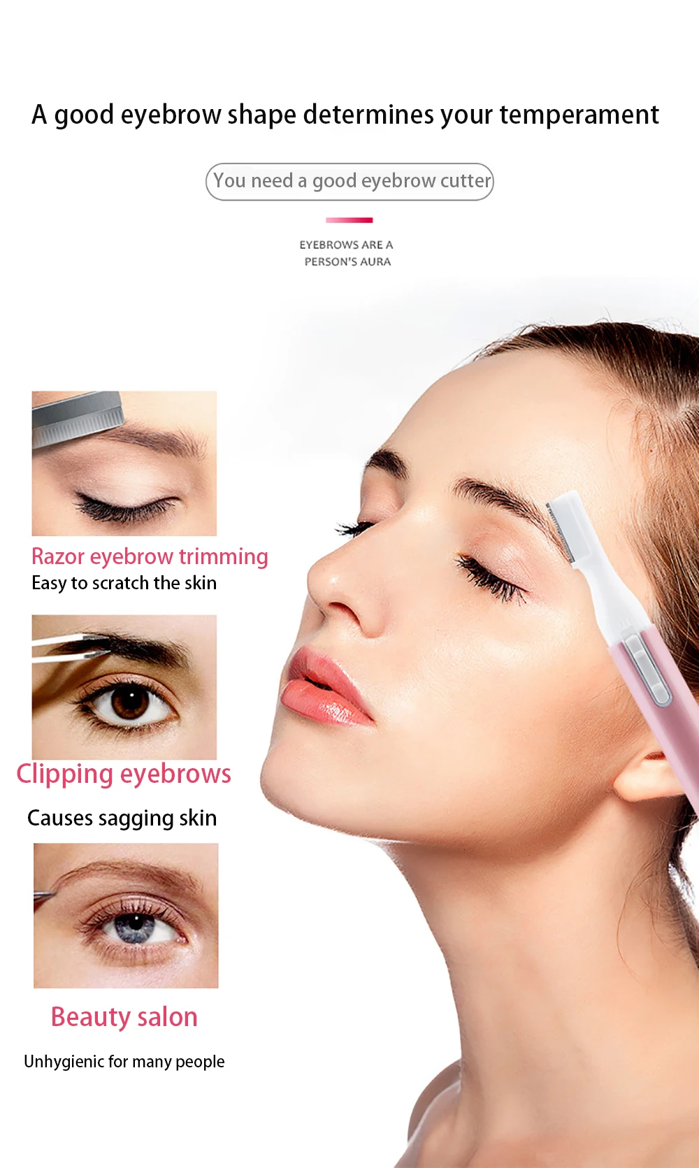 Tondeuse Stylo électrique à Pile Pour Sourcils Et Maillot - Rose - Neuf Sous Emballage