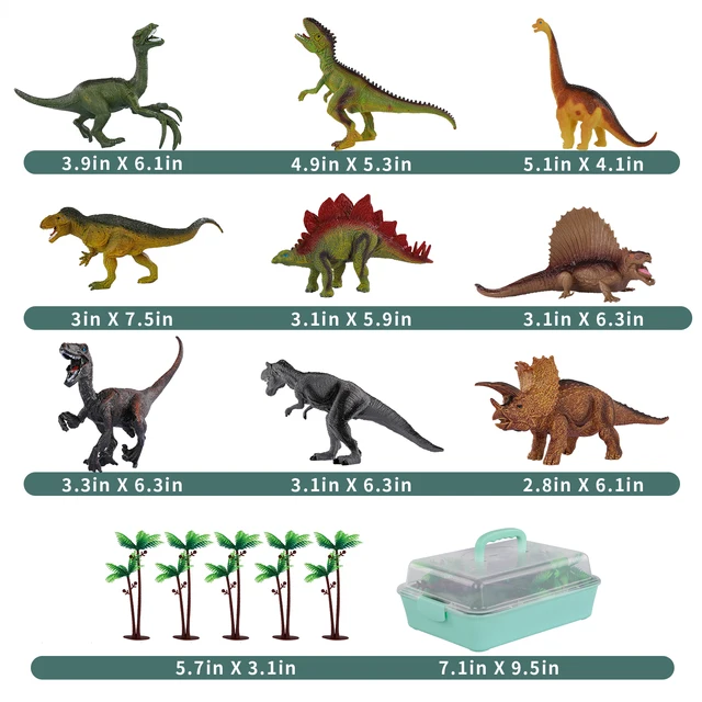 TEMI Dinosaur Toy Jurassic Dino Animals Jungle Set Minifigure Dinosaur Excavation Children's Educational Toys for Boys Kids Gift 5