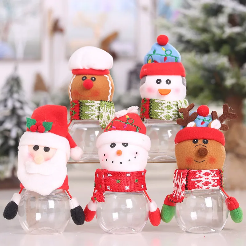 Санта мешки Navidad конфеты драги хранения может рождественские украшения для домашнего подарка банка для хранения еды Noel год