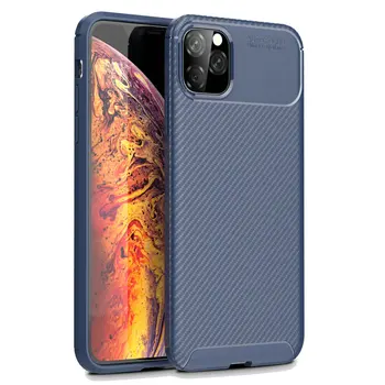 

30pcs/lot For iPhone 11 Pro Max Shockproof Carbon Fiber Ultra Slim Armor TPU Case For iPhone SE 2020 SE2