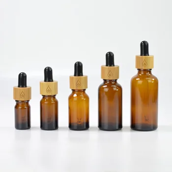 

Doterra essential oil bottle 30ml Amber Glass Dropper bottle Refillable Bamboo spray Bottles bamboo lid bamboo perfume bottle 1o