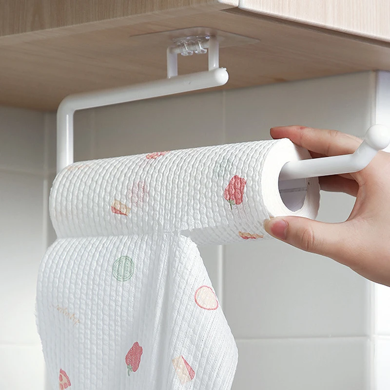 Paper towel holder toilet paper holder toilet roll holder paper towel rack tissue holder Kitchen paper roll holder wall mounted towel hanger rack bar cabinet rag storage organizer shelf toilet paper holders