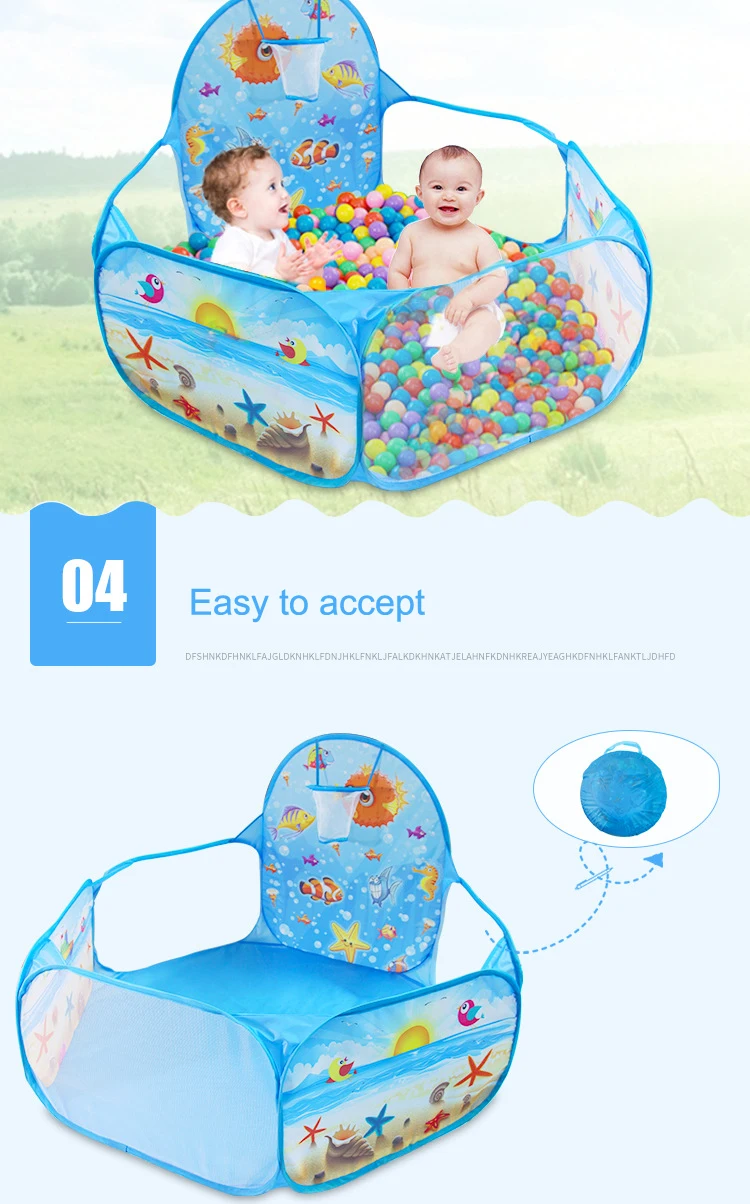 Новые игрушки палатка океан серии мультфильм игры мяч ямы портативный складной бассейн детей на открытом воздухе спортивные развивающие игрушки с корзиной