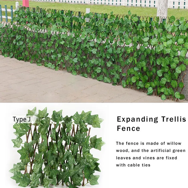 Retractable-Artificial-Garden-Fence-Wood-Vines-Privacy-Fence-Expandable ...