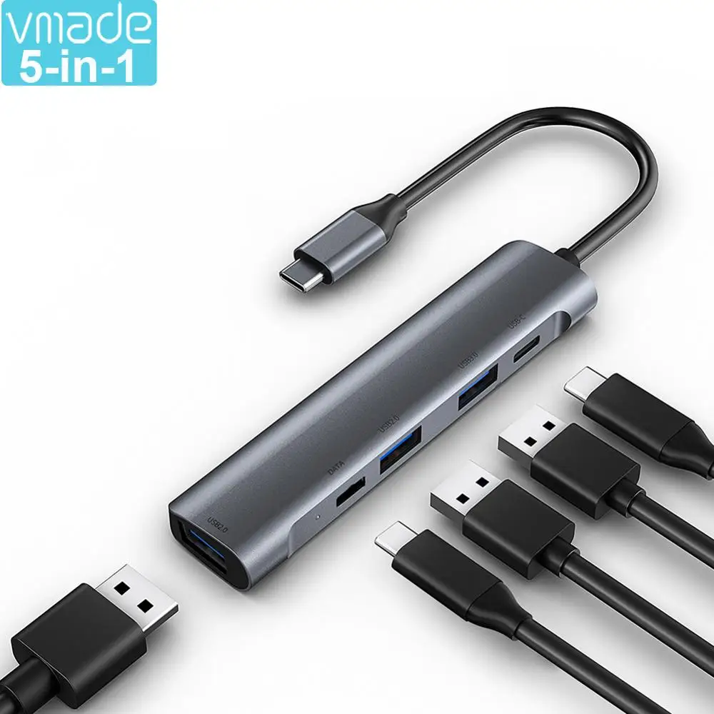 

USB 3.1 Type-C 5 Port Hub To USB-C Adapter High speed Thunderbolt 3 USB C Hub With PD Support Xiaomi/MacBook Pro/Air/Huawei Mate