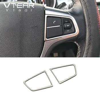 

Vtear For Geely Atlas Emgrand NL-3 Proton X70 steering Wheel button circle Cover Sticker Chrome styling Accessories decoration