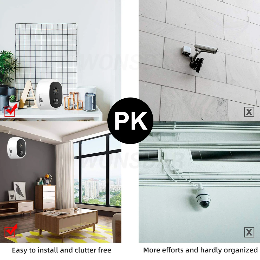 Wonsdar WiFi камера 1080P HD ночное видение домашняя CCTV Беспроводная ip-камера с питанием от батареи двухстороннее аудио Водонепроницаемая камера наблюдения