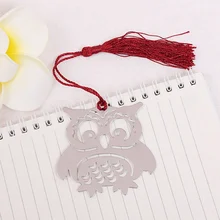 1 шт. шикарные очаровательные закладки в виде совы из сплава серебряного цвета закладки с красными кисточками Для канцелярские принадлежности для студентов