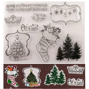 

Christmas Tree Metal Cutting Dies Christmas Sock Clear Stamps and Die Set for Scrapbooking Album Card Embossing craft die