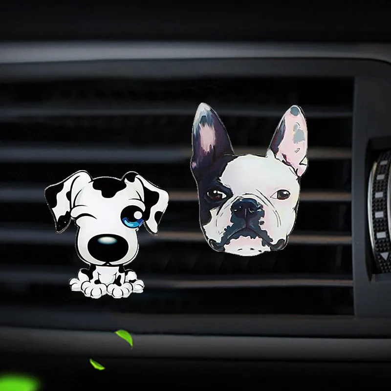 Милый щенок собака автомобильной розетки Духи автомобилей освежитель воздуха стойкие духи на выходе автомобильного кондиционера, зажим для авто Декор автомобилей орнамент