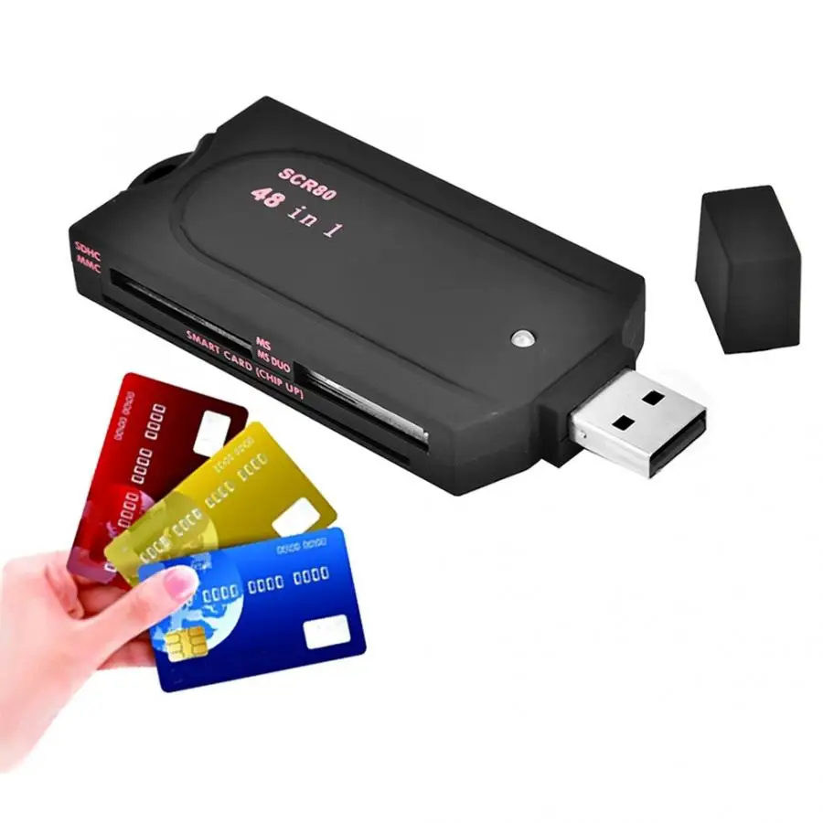 SCR80 USB считыватель смарт-карт карта памяти и ID-карт считыватель смарт-карт