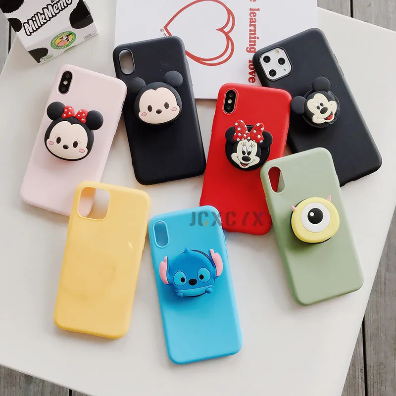 3D Cute Mouse Bear Soft Phone Case For Iphone X XR XS 11 Pro Max 7 8 Plus Holder Cover Samsung S8 S9 S10 Note 9 |