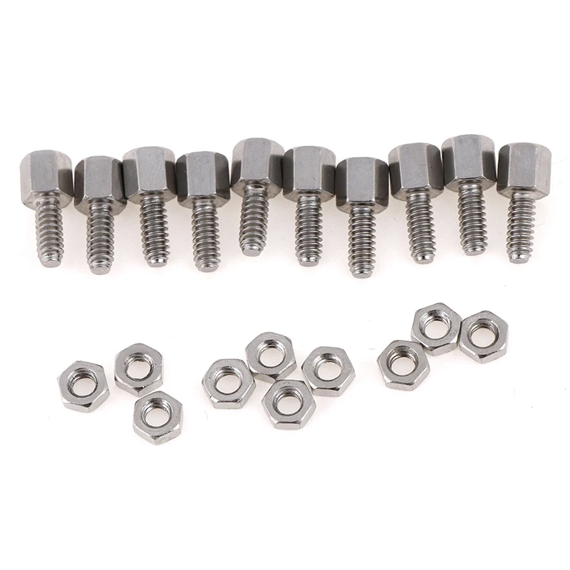 10Pairs/Lot 5+7mm Header Plate Bracket Stud Bolt & Nut Nuts Screw D-Sub VGA Serial Best Selling Wholesale