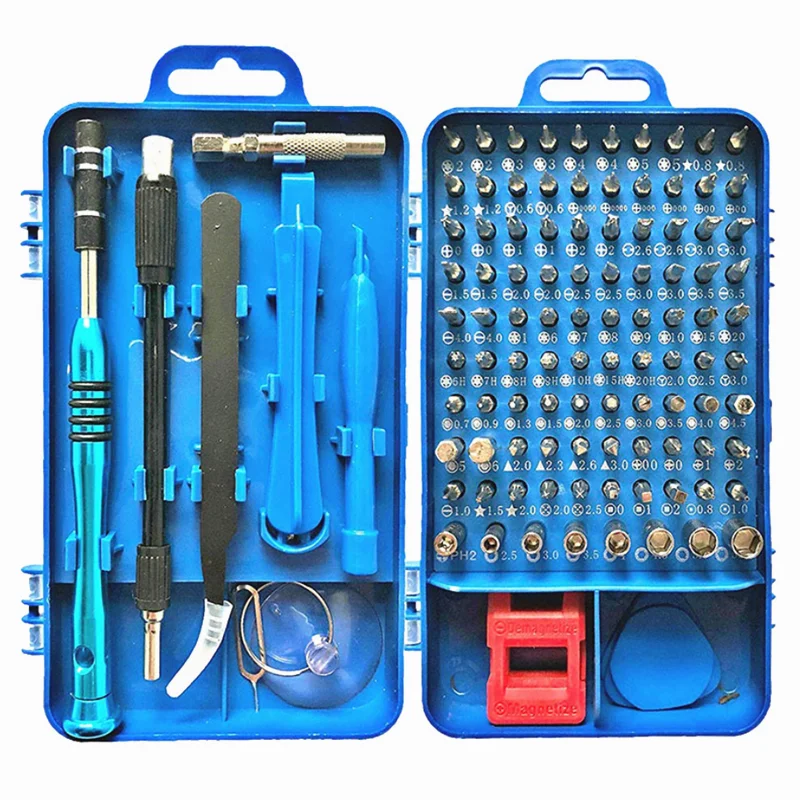 Blue 1 set 110 в 1 Набор отверток, многофункциональные прецизионные отвертки, биты Torx PC, инструменты для ремонта мобильных телефонов, ручные отвертки - Цвет: Blue 1 set