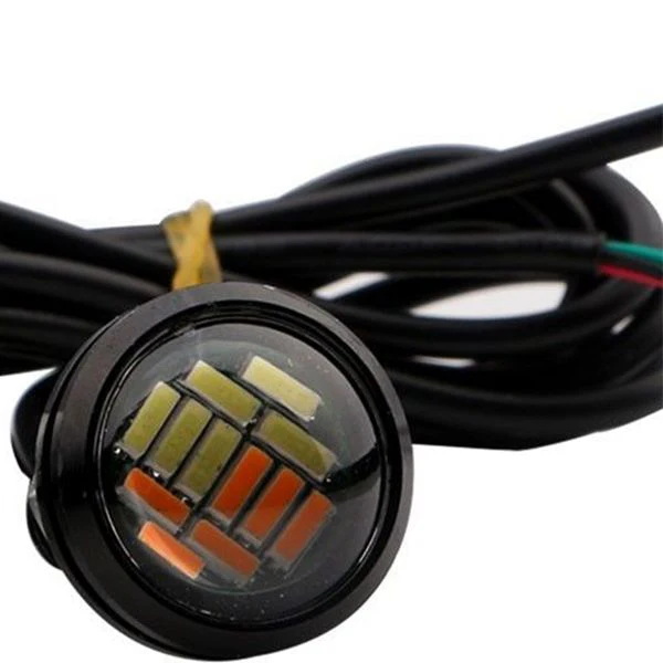 10 шт. 12 в 23 мм двойной цвет Switchback 4014 Smd 12 Led Drl Орлиный глаз, Дневной светильник, автомобильный мотор, Поворотный Светильник s