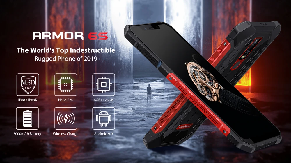 Ulefone Armor 6S IP68/IP69K прочный телефон Helio P70 Восьмиядерный 6,2 "FHDAndroid 9,0 6GB + 128GB NFC Face ID глобальная версия смартфона