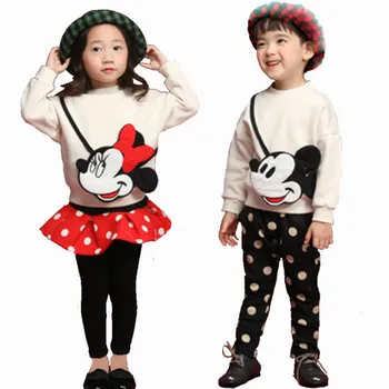 

Boys Girls Clothing Sets Children Cotton Sport Suit Kids Mickey Minnie Cartoon T-shirt and Pants Set Baby Kids Fashion Clothes