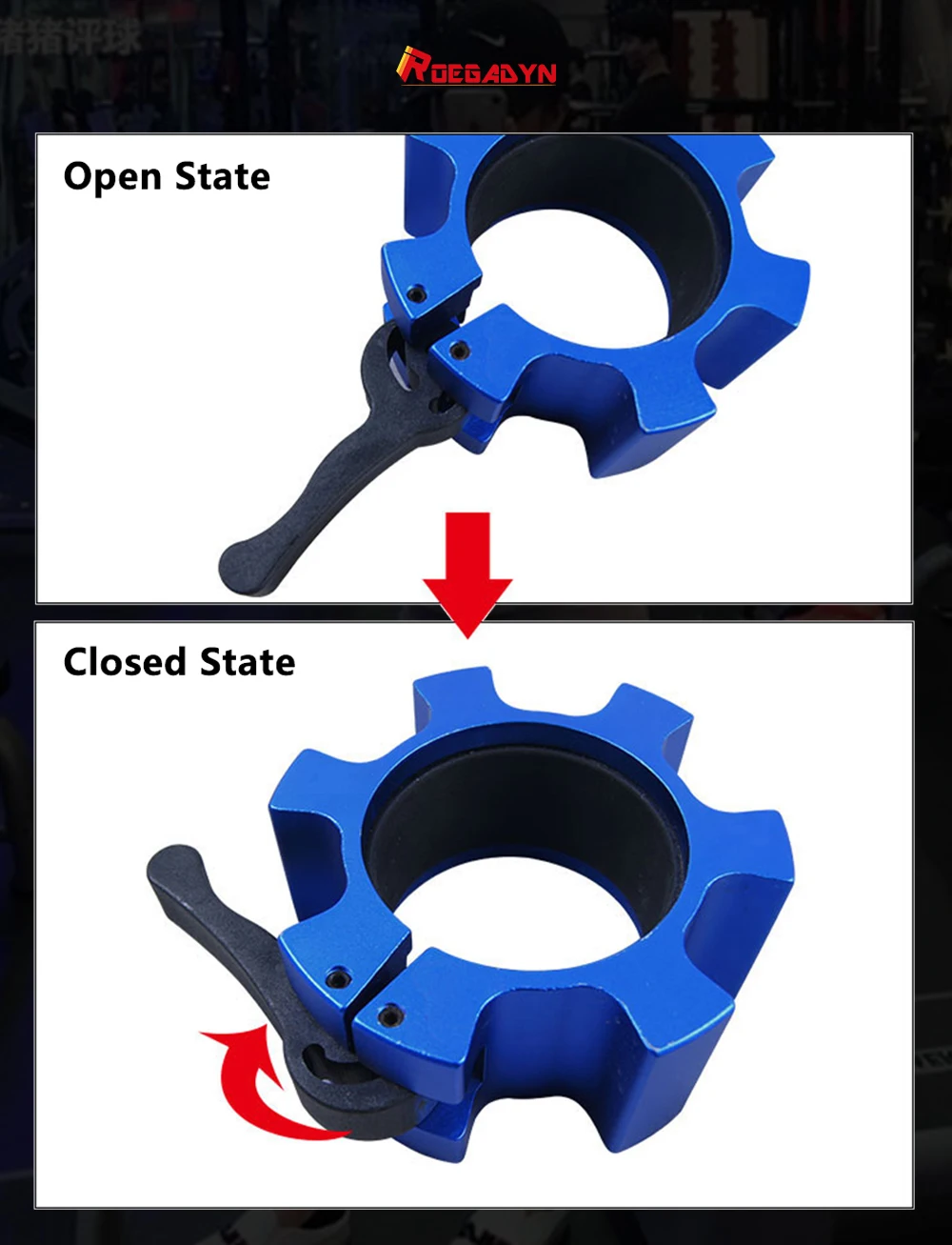 ROEGADYN Gym Weights Бодибилдинг Быстрый замок одна пара штанги воротник замок гантели зажимы зажим Тяжелая атлетика штанга безопасный замок