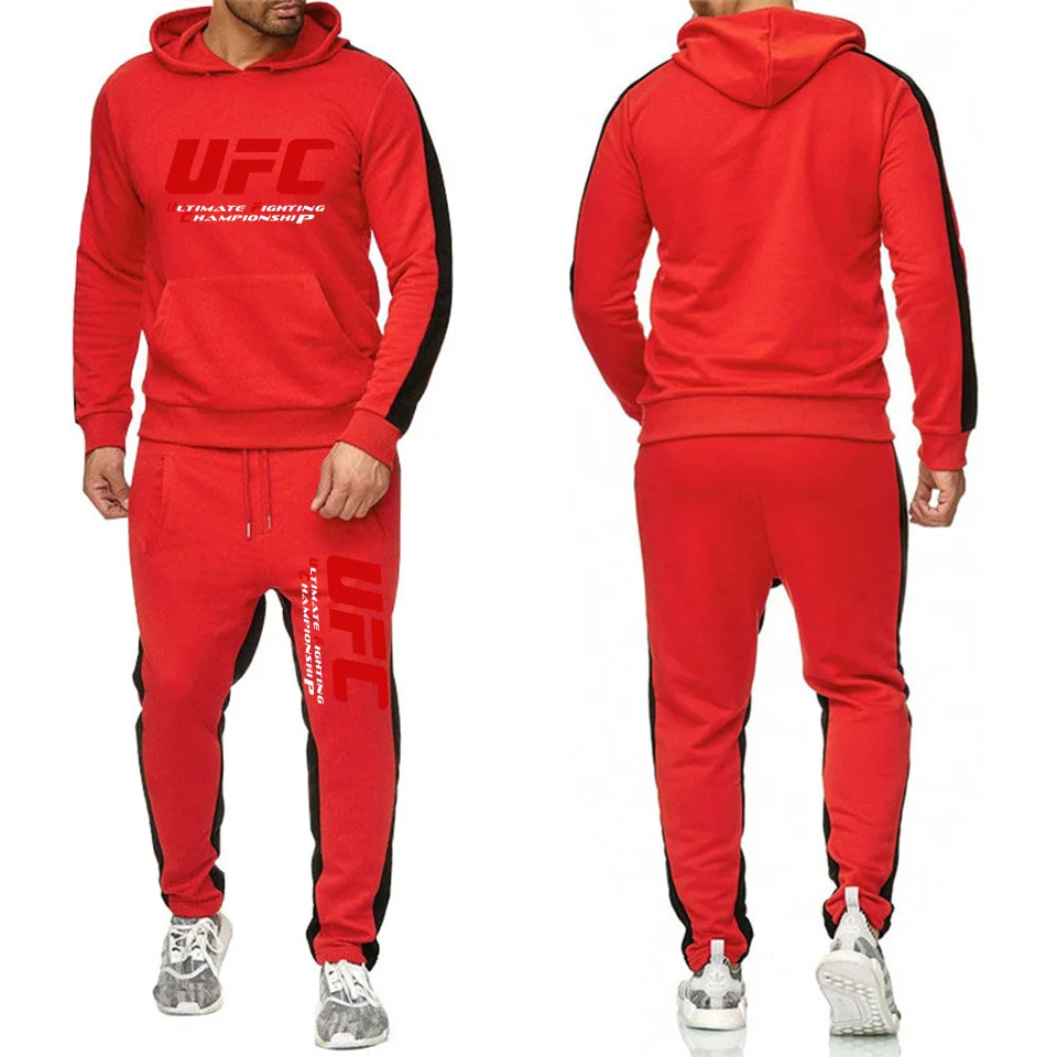 Nuevo conjunto de dos piezas chándal moda sudaderas con capucha ropa deportiva; сезон весна-осень para hombres con capucha otoño ropa de м - Цвет: The picture color