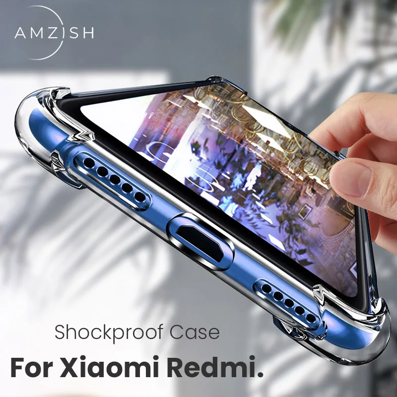 

amzish Transparent Shockproof Case For Xiaomi Redmi Note 7 Protective Case For Redmi 7 Note 6 Pro Note 5 7A Silicone Soft Cover