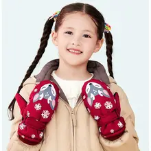 Зимние перчатки для детей, для мальчиков и девочек, с милым принтом олененка, теплые лыжные перчатки, зимние теплые утолщенные перчатки, детская одежда, аксессуары