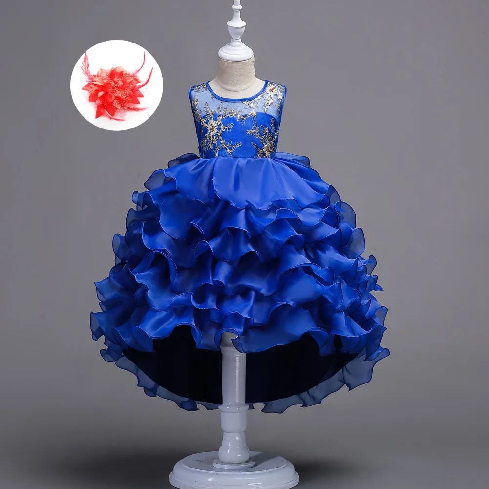 Расшитое блестками пасхальное платье принцессы для маленьких девочек Новинка года, фиолетовое, красное, Мятное, серое короткое платье с рюшами для выпускного вечера, вечерние свадебные платья - Цвет: blue