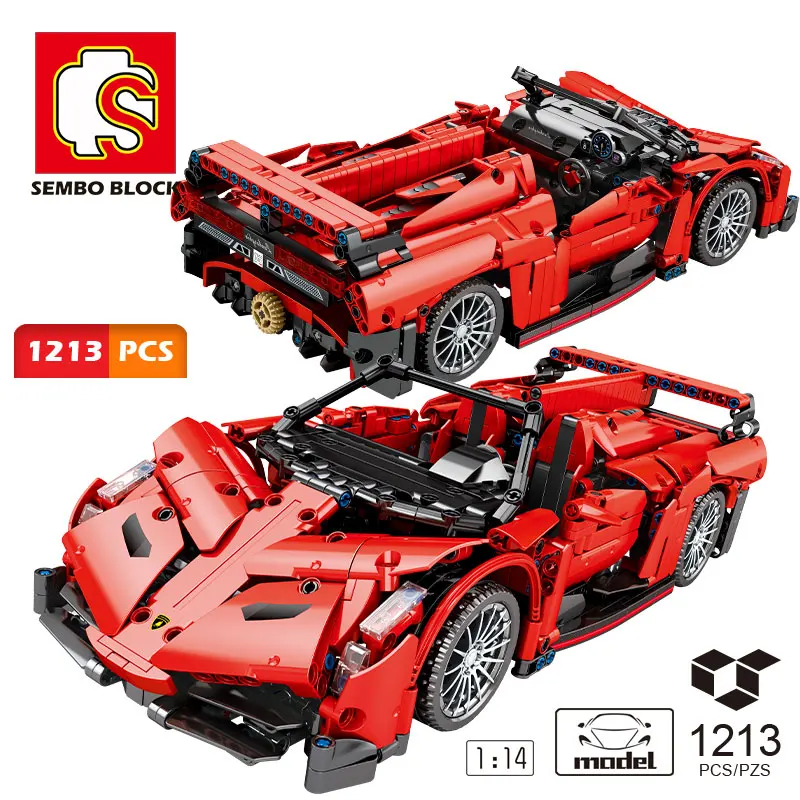 

SEMBO City Pull Back Extreme Speed Super Racing Car Building Blocks Technic Supercar Funcation Model Bricks Toys Gifts for Kids
