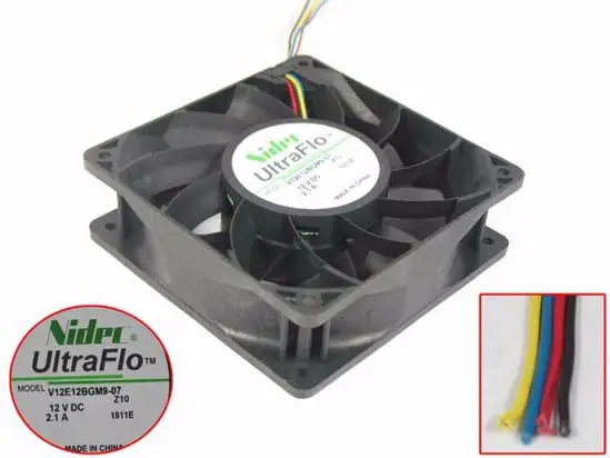 

4-проводной вентилятор охлаждения сервера Nidec V12E12BGM9-07 DC 12V 2.1A 120x120x38 мм