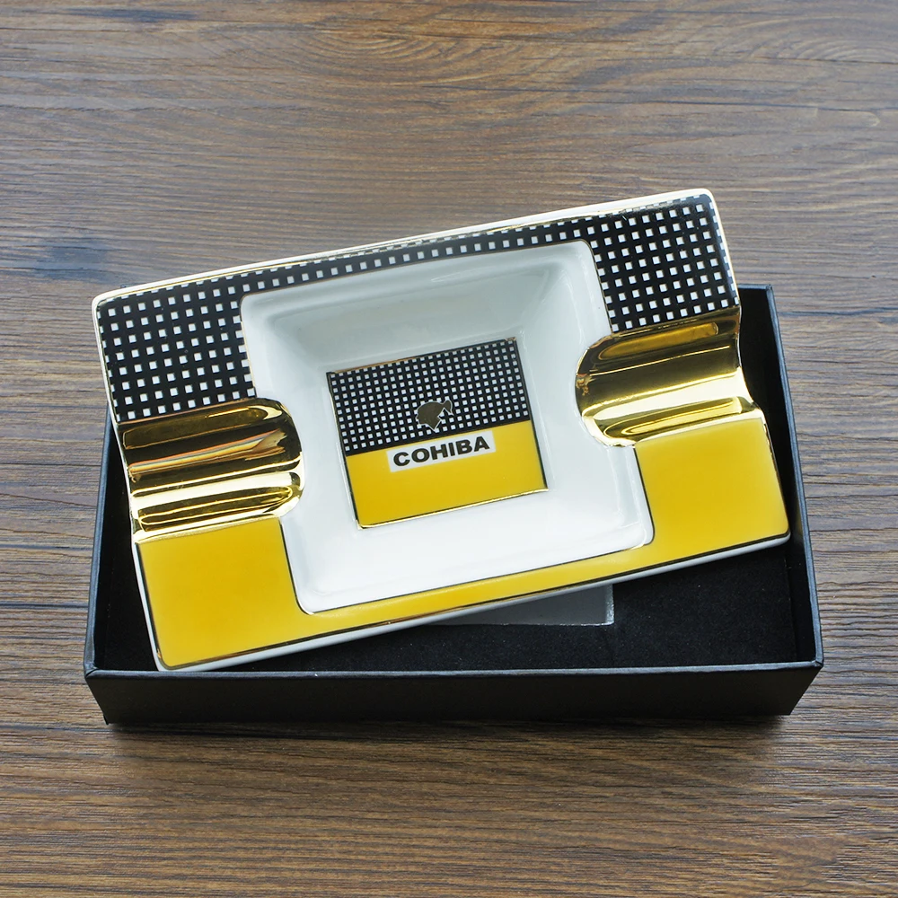 Портативная пепельница для сигар COHIBA домашняя керамическая роскошная табака с 2