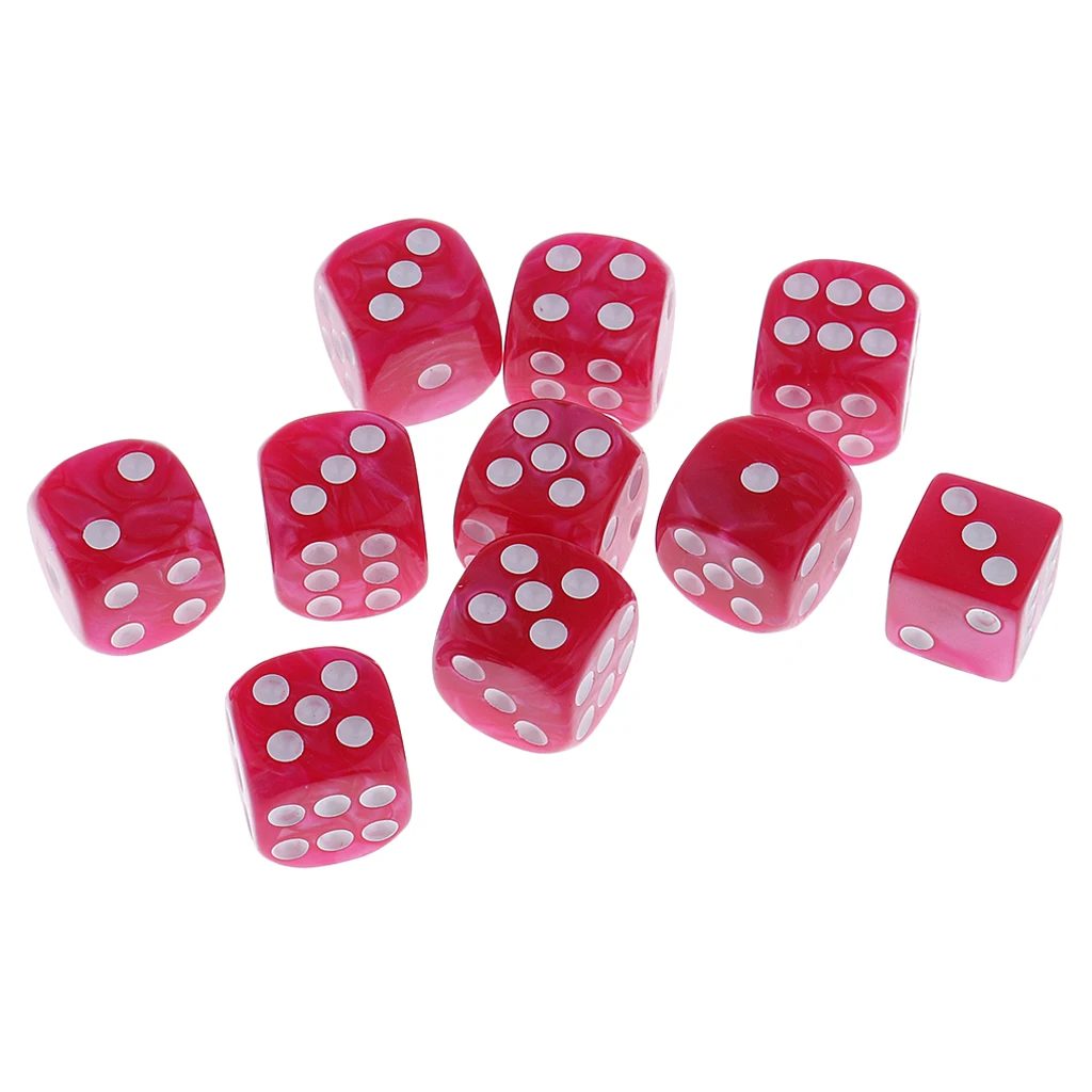 10 Pieces Plastic 6-sided Digital Dice D6 for Party Bar Table Game Accessory Gaming Dice Birthday Parties Board Game
