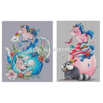 

unicorn patterns Counted Cross Stitch 11CT 14CT DIY Chinese Cross Stitch Kits Embroidery Needlework Sets home decor