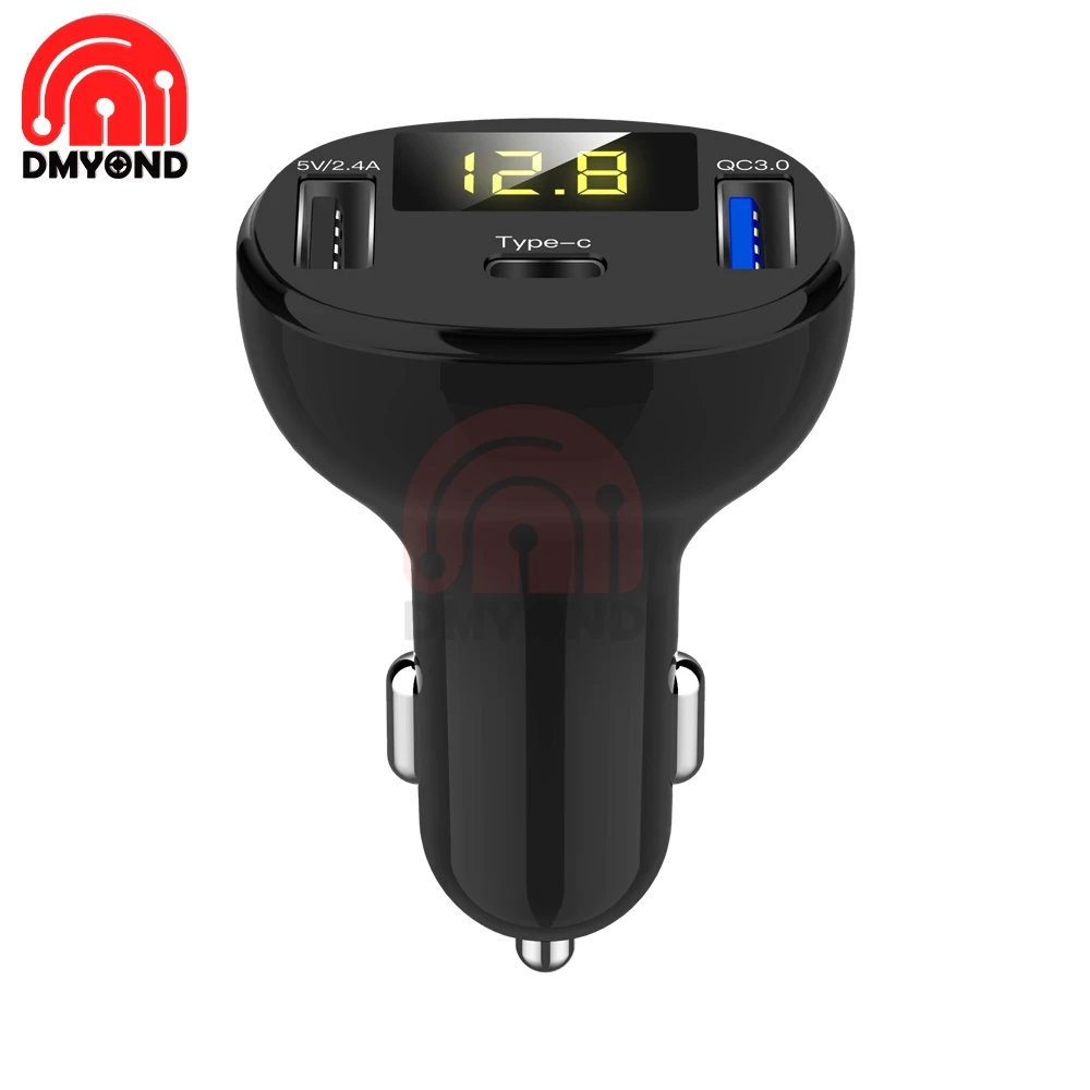 QC3.0 QC Тип C PD DC 12 В usb Тип мультивольтовый Измеритель Напряжения Монитор двойной USB цифровой вольтметр дисплей для автомобиля Быстрая зарядка