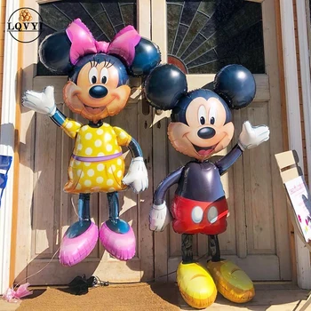 

big size 3D Giant Mickey Minnie Foil Balloon Pink Blue red 175cm mouse Standing Kids toys Birthday Party baby shower Decoration