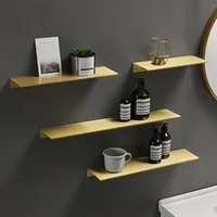 Brushed Gold Black White Bathroom Storage Rack 30-50cm Modern Bathroom Shelves Kitchen Wall Shelf Home Accessories 1
