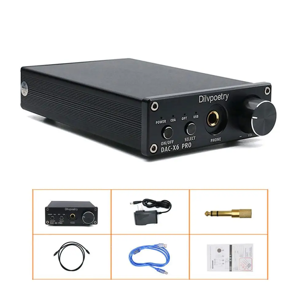 Dilvpoetry DAC-X6 PRO Настольный ЦАП USB усилитель для наушников 192 кГц ЦАП CS4398 Hifi усилитель 2,0 домашний усилитель коаксиальный оптический вход