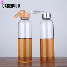 CAKEHOUD 500 мл уличный спортивный переносной стеклянный флакон для воды простая Питьевая утварь термостойкая стеклянная бутылка для воды