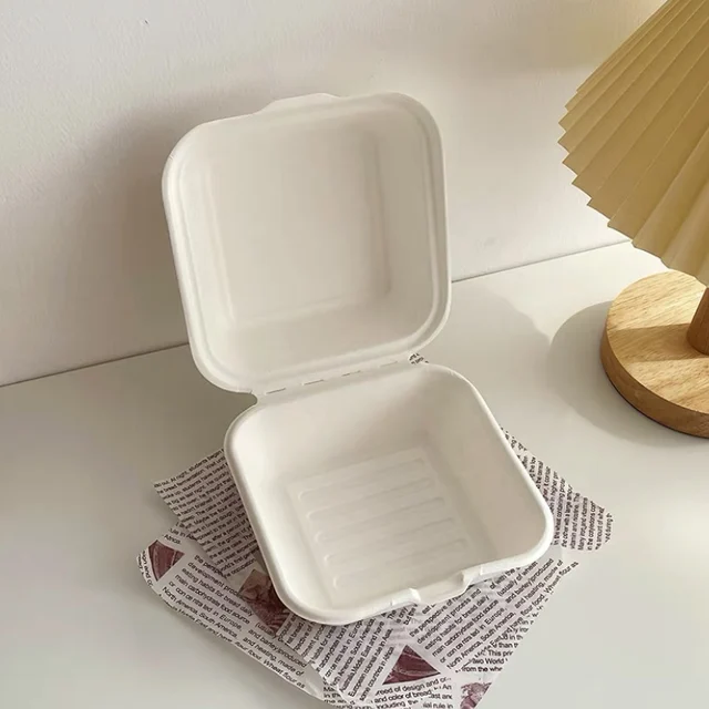 Wooden Disposable Serving Plates Picnic Bento Box Teller Pulp Dessert Cake Burger Packing Fruit 플라스틱 접시 Assiette Jetable Mariage style 2