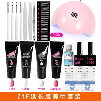 

Nail Kit Poly Gel Set LED Lamp Nail Gel Polish Set Quick Building For Nail Extensions Hard Jelly Gel Polygel Manicure Set