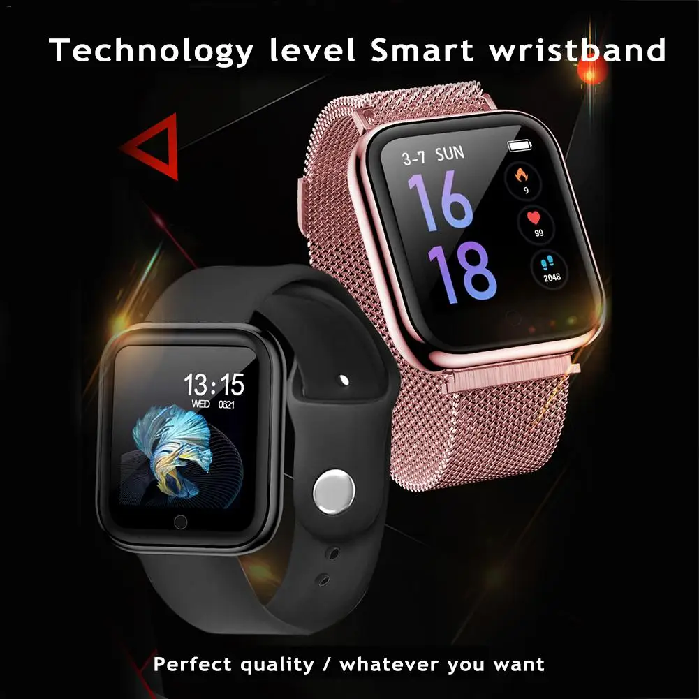 Smart Watch Fitness Tracker Heart Rate Blood Pressure Oxygen Sleep Monitoring Waterproof Sports Wristband VS P68 P70 Bracelet