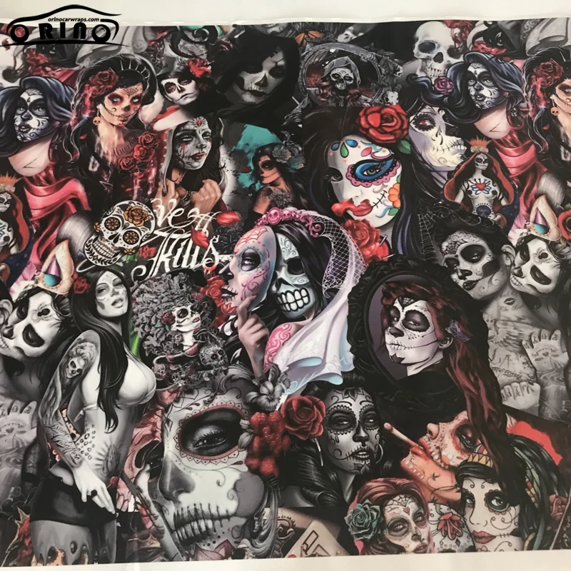 Sticker Bomb Skull Sticker Wrap Vinyl-4