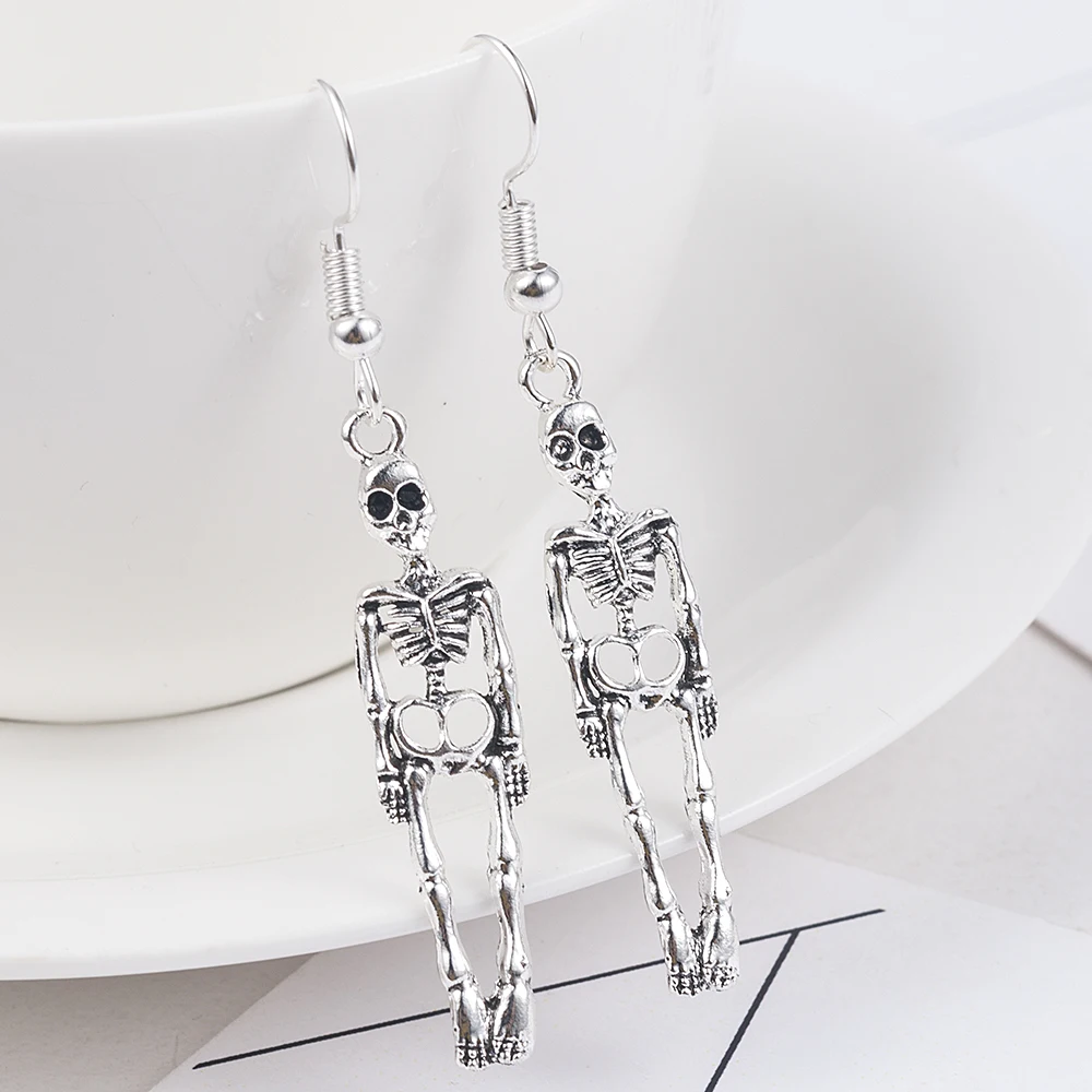 Halloween Vintage Skeleton Skull Dangle Earrings for Women Jewelry Party Gifts Aretes De Mujer Modernos 2019