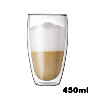 650ml Универсальная кружка с двойными стенками, анти-холодное пиво, стекло для кафе, кофейные кружки, Verre, коктейльное стекло es, фруктовый сок, чай, завтрак, чашка для молока - Цвет: 650ml