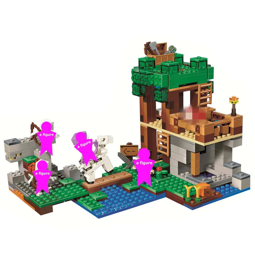 

The Skeleton Attack Building Blocks Sets Bricks Kits My worlds Movie Model Kids Minecrafted Toys For Children Gift