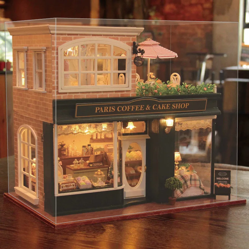 

Cute room diy Hut Coffee Tour Handmade House Small Villa Assembled Model Send BOY'S Birthday Gift Women's